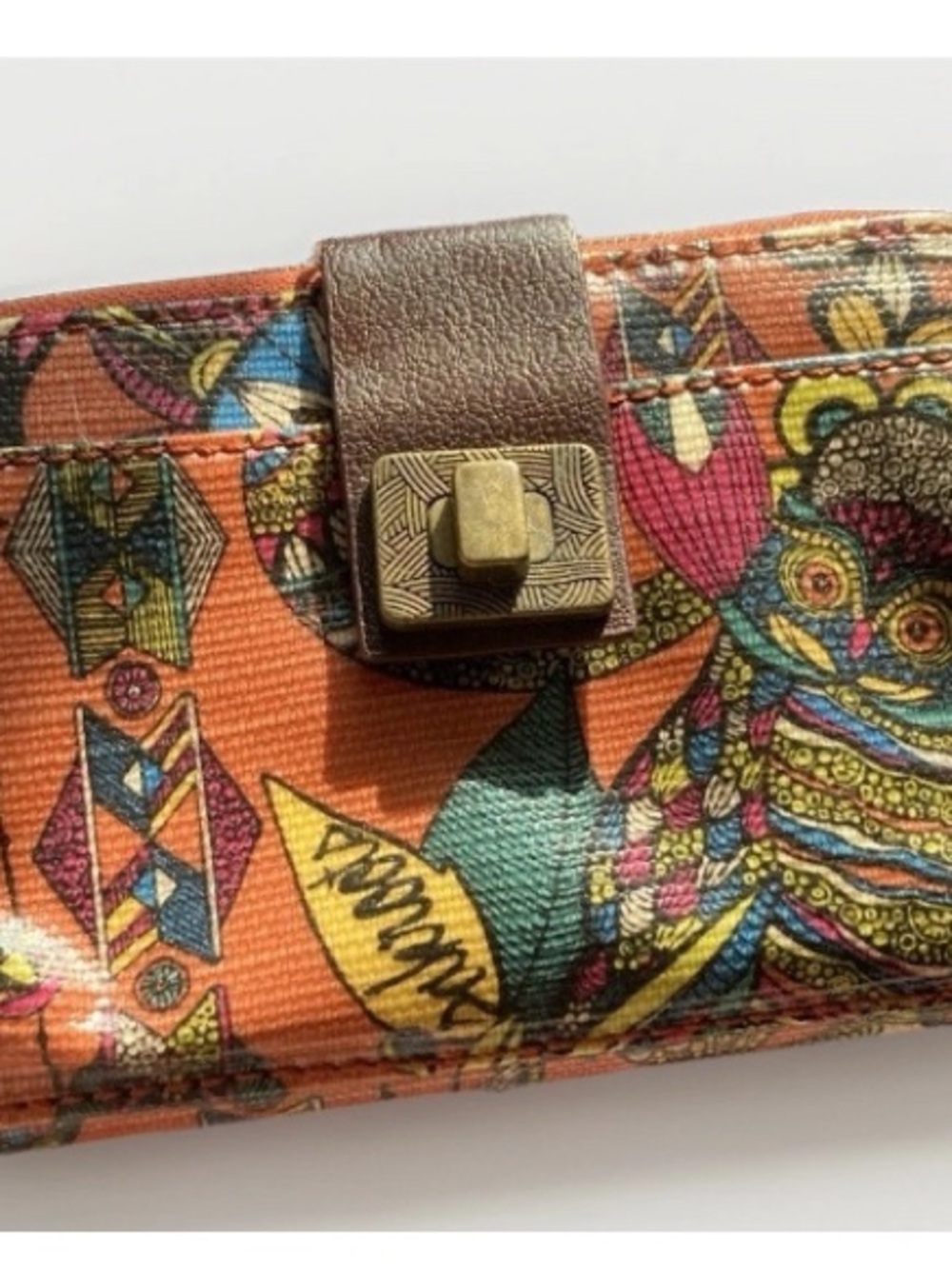 Sakroots Wallet Card Holder Colorful Owl Pattern